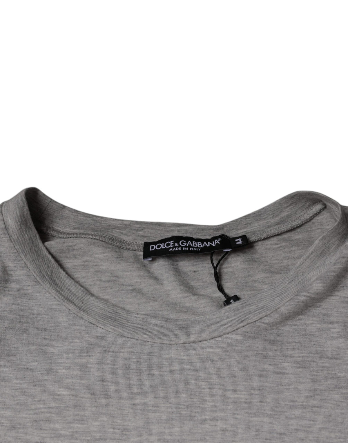 T-shirt à manches courtes à col rond avec imprimé du logo Dolce &amp; Gabbana gris.