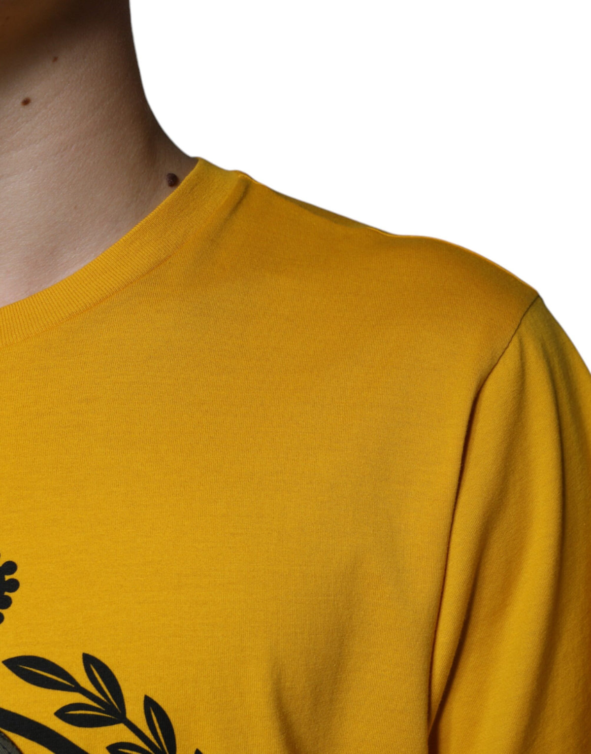 T-shirt à manches courtes blanc et jaune avec imprimé du logo Dolce &amp; Gabbana