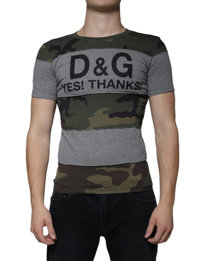 Dolce &amp; Gabbana T-shirt van katoen met ronde hals en camouflageprint in meerdere kleuren