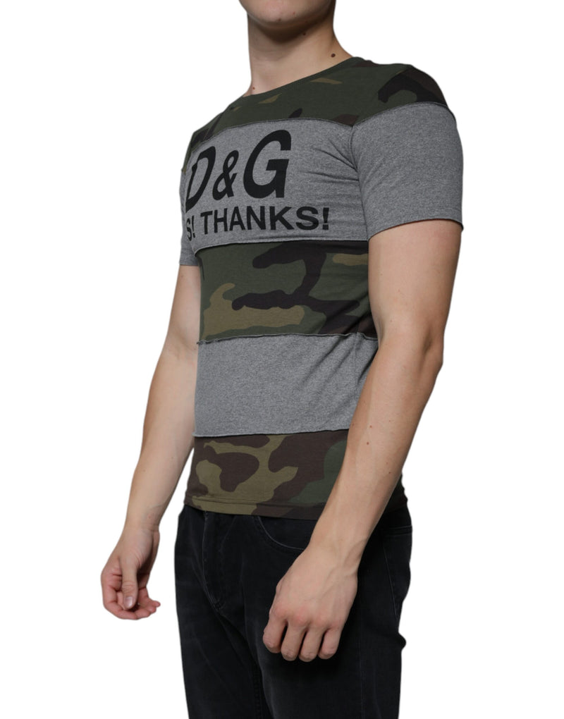 Dolce &amp; Gabbana T-shirt van katoen met ronde hals en camouflageprint in meerdere kleuren