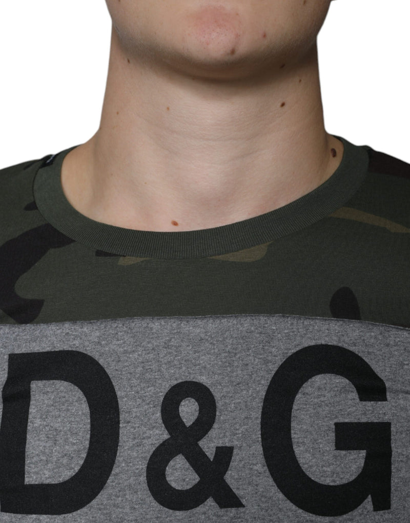 Dolce &amp; Gabbana T-shirt van katoen met ronde hals en camouflageprint in meerdere kleuren