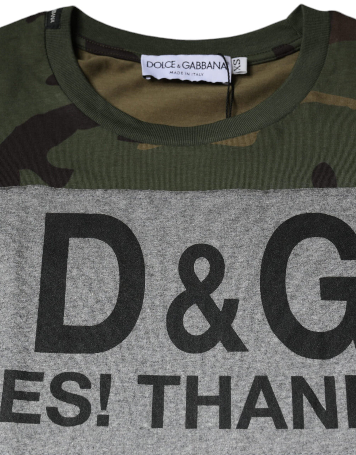 T-shirt en coton à col rond multicolore à motif camouflage de Dolce &amp; Gabbana