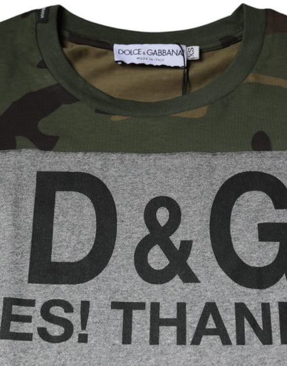 T-shirt en coton à col rond multicolore à motif camouflage de Dolce &amp; Gabbana