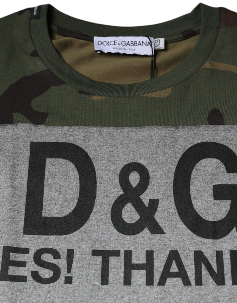 Dolce &amp; Gabbana T-shirt van katoen met ronde hals en camouflageprint in meerdere kleuren