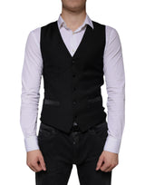 Dolce & Gabbana Black Wool Waistcoat - Elegant Formal Vest