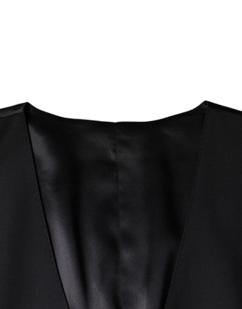 Dolce & Gabbana Black Wool Waistcoat - Elegant Formal Vest
