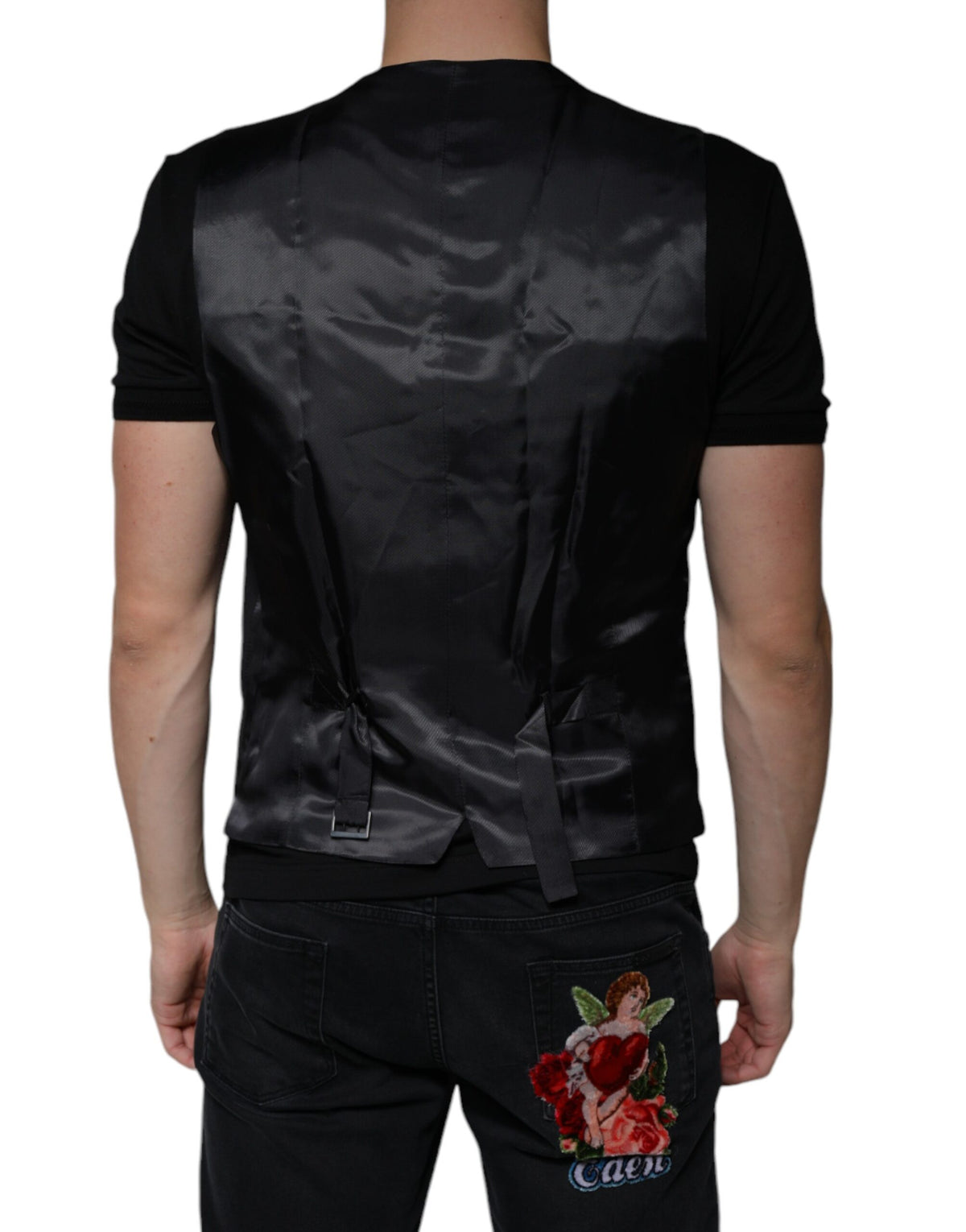 Dolce & Gabbana Black Wool Waistcoat - Elegant Formal Vest