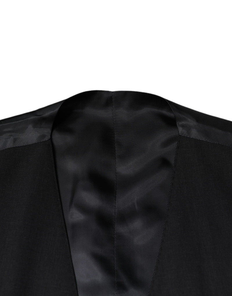 Dolce & Gabbana Black Wool Waistcoat - Elegant Formal Vest