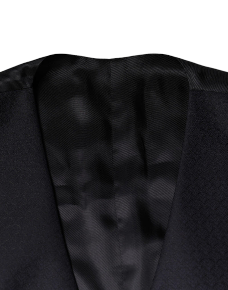 Dolce & Gabbana Black Wool Waistcoat - Elegant Formal Vest