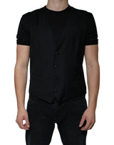 Dolce & Gabbana Black Wool Waistcoat - Elegant Formal Vest
