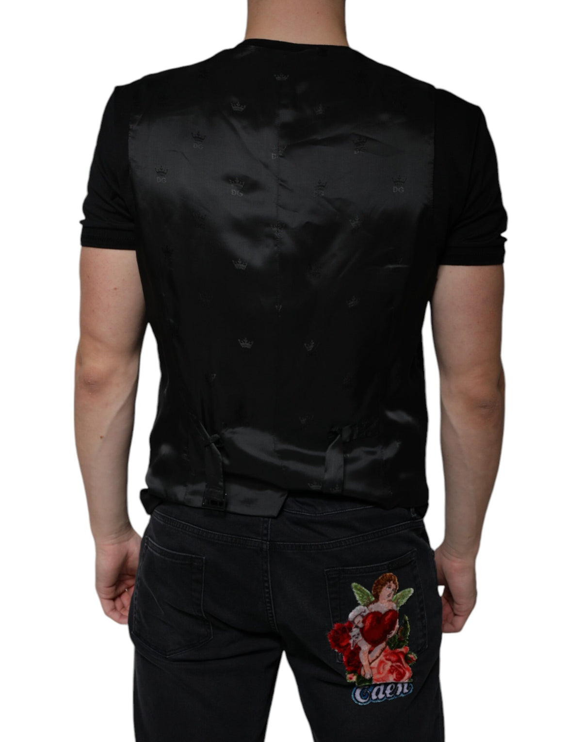 Dolce & Gabbana Black Wool Waistcoat - Elegant Formal Vest