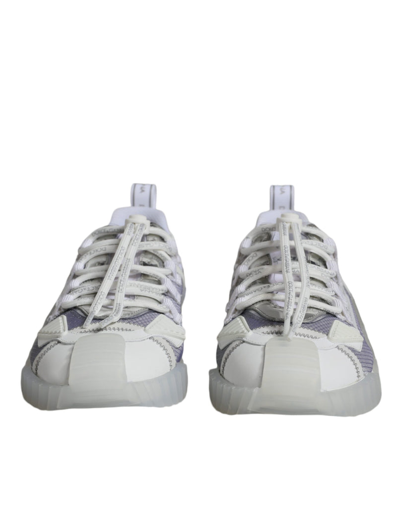 Dolce & Gabbana White Silver Low Top NS1 Sneakers