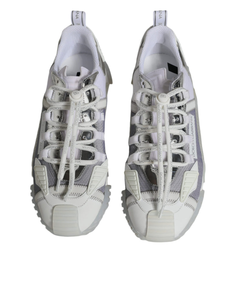 Dolce & Gabbana White Silver Low Top NS1 Sneakers
