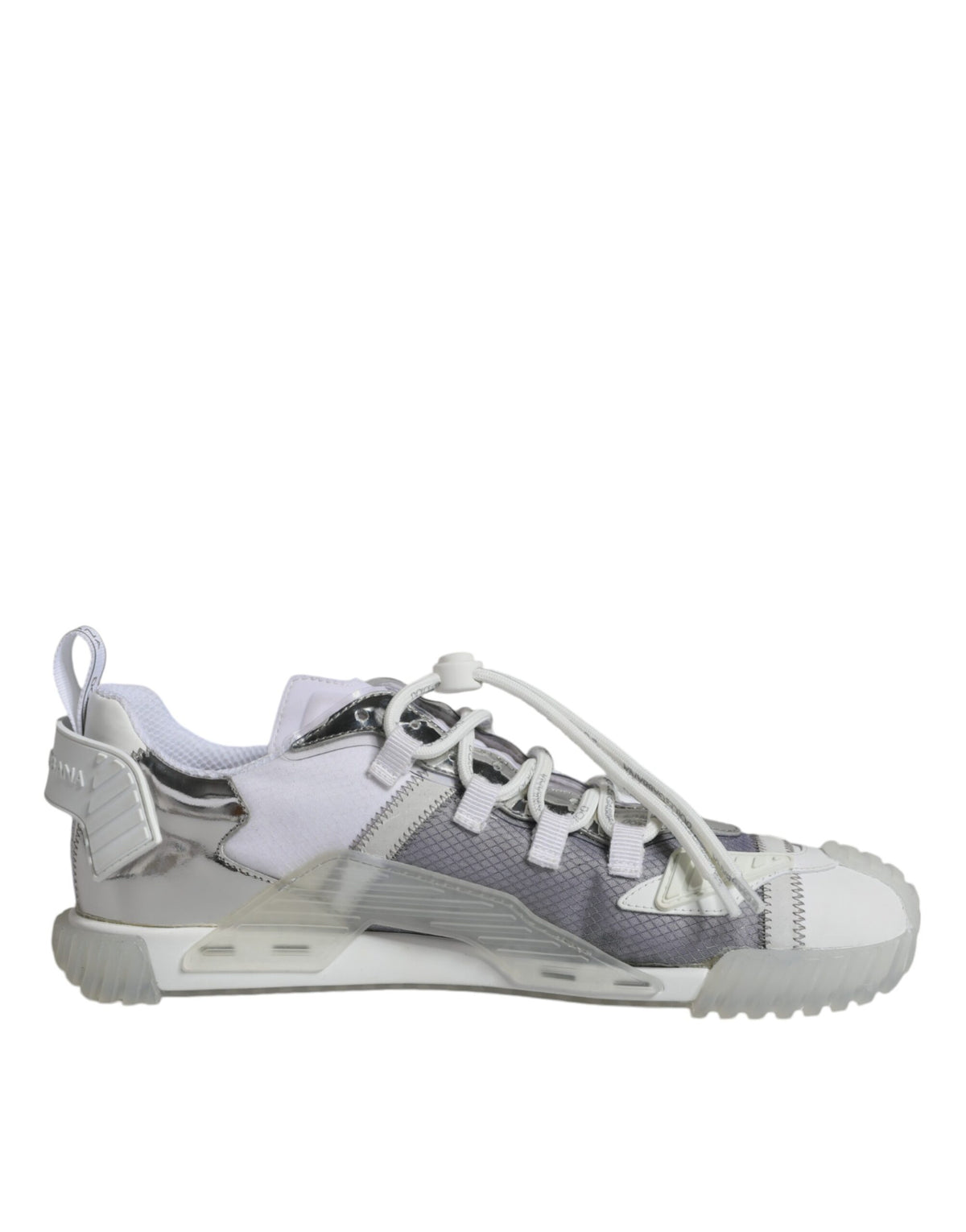 Dolce & Gabbana White Silver Low Top NS1 Sneakers