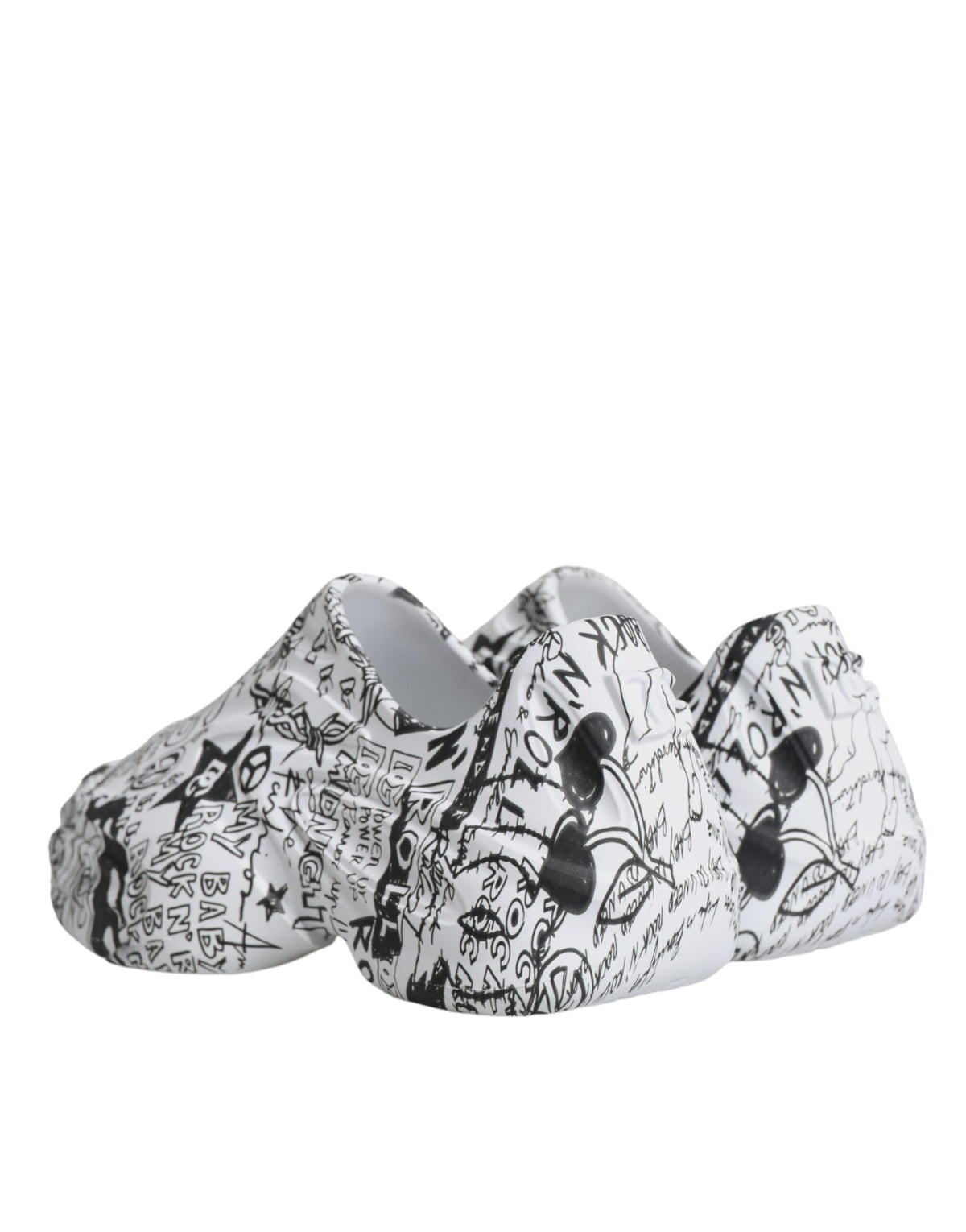 Dolce & Gabbana White Black Graffiti Daymaster Sneakers