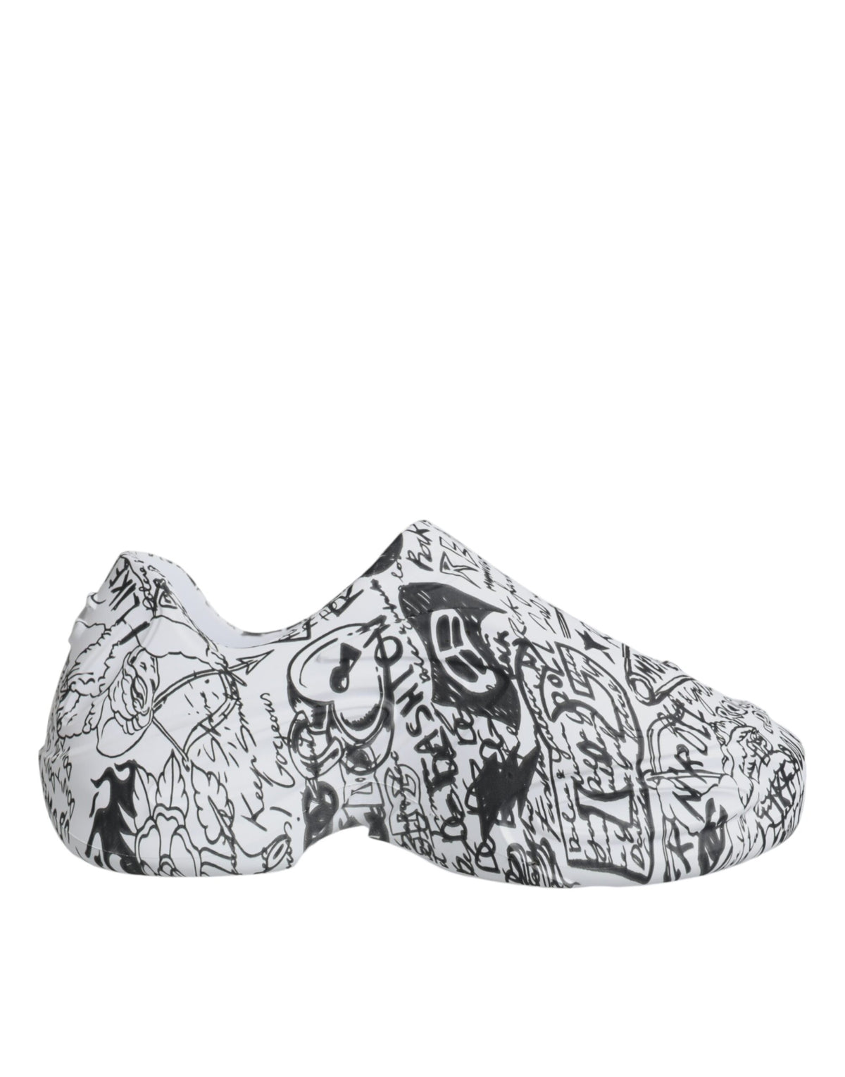 Dolce & Gabbana White Black Graffiti Daymaster Sneakers