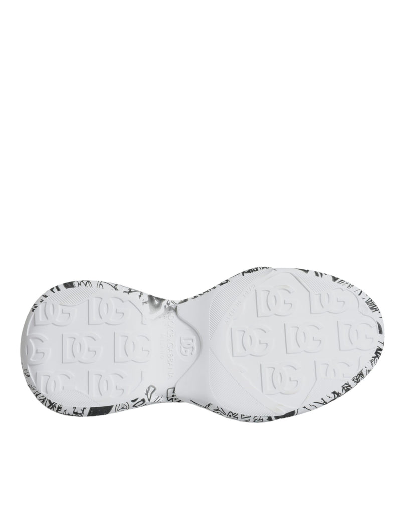 Dolce & Gabbana White Black Graffiti Daymaster Sneakers