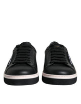 Dolce & Gabbana Black Leather Low Top Sneakers for Men