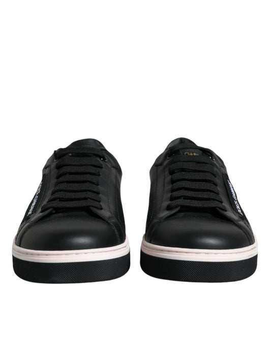 Dolce & Gabbana Black Leather Low Top Sneakers for Men