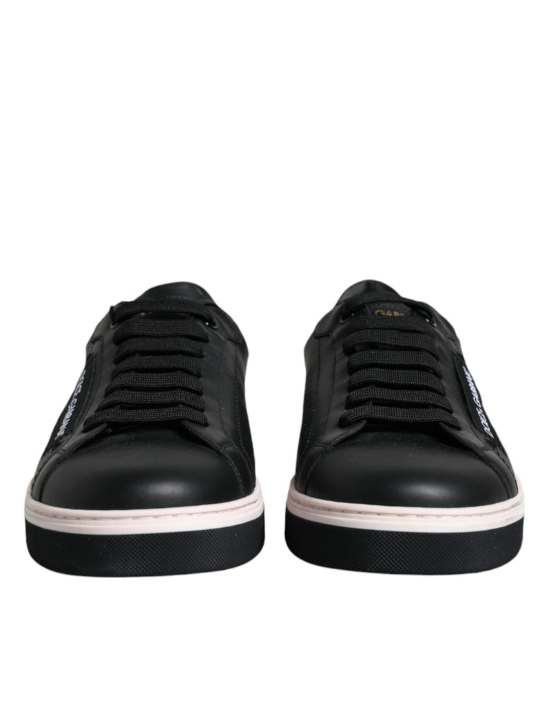 Dolce & Gabbana Black Leather Low Top Sneakers for Men