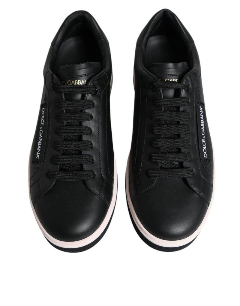 Dolce & Gabbana Black Leather Low Top Sneakers for Men