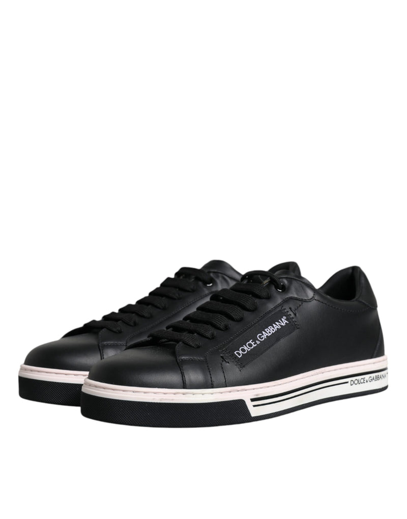 Dolce & Gabbana Black Leather Low Top Sneakers for Men
