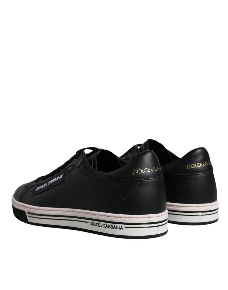 Dolce & Gabbana Black Leather Low Top Sneakers for Men