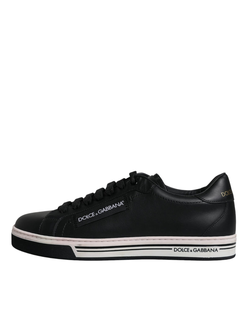 Dolce & Gabbana Black Leather Low Top Sneakers for Men