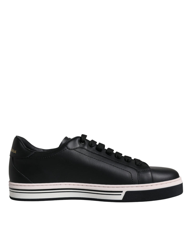 Dolce & Gabbana Black Leather Low Top Sneakers for Men