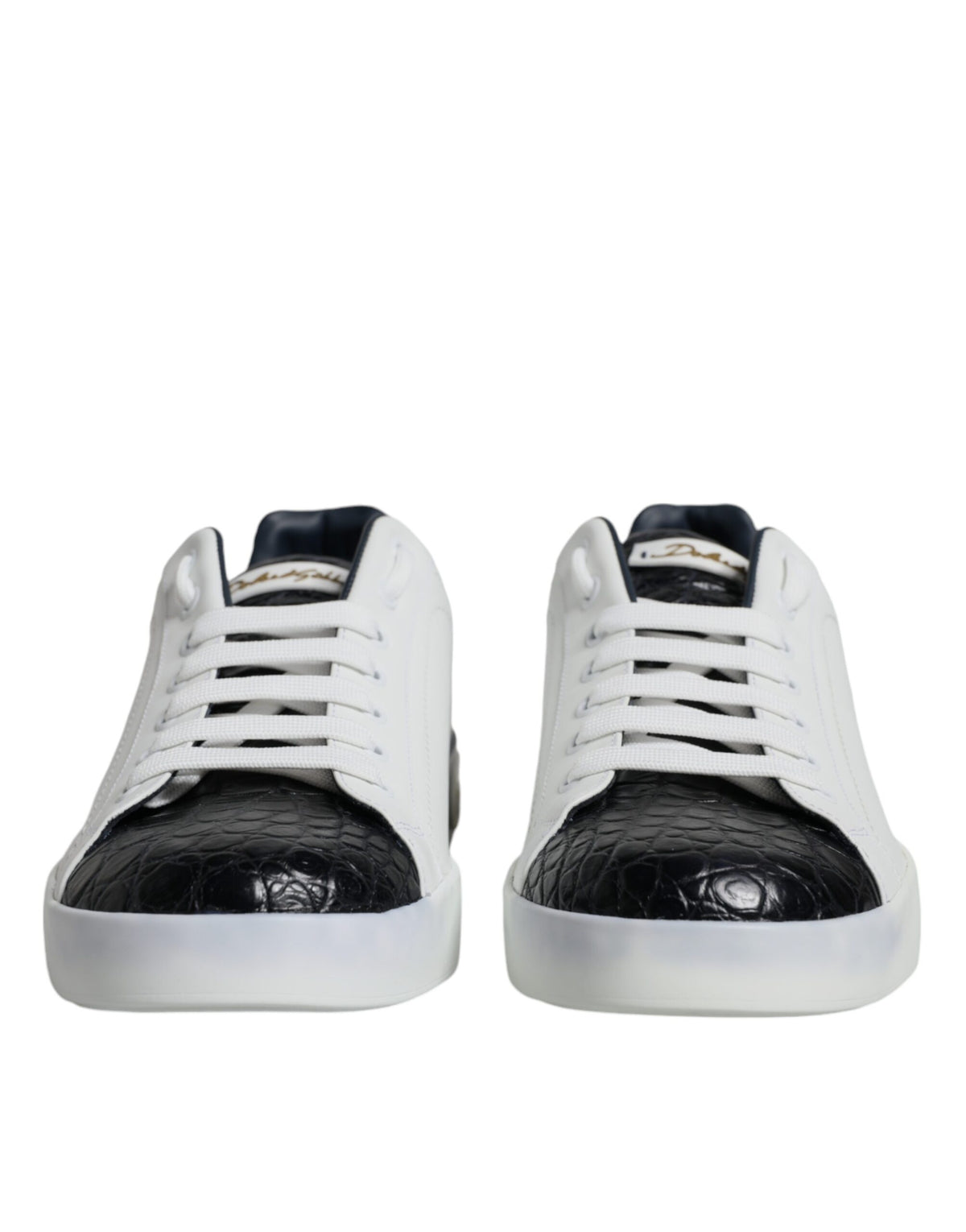 Dolce & Gabbana Portofino White Leather Logo Sneakers