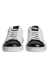 Dolce & Gabbana Portofino White Leather Logo Sneakers