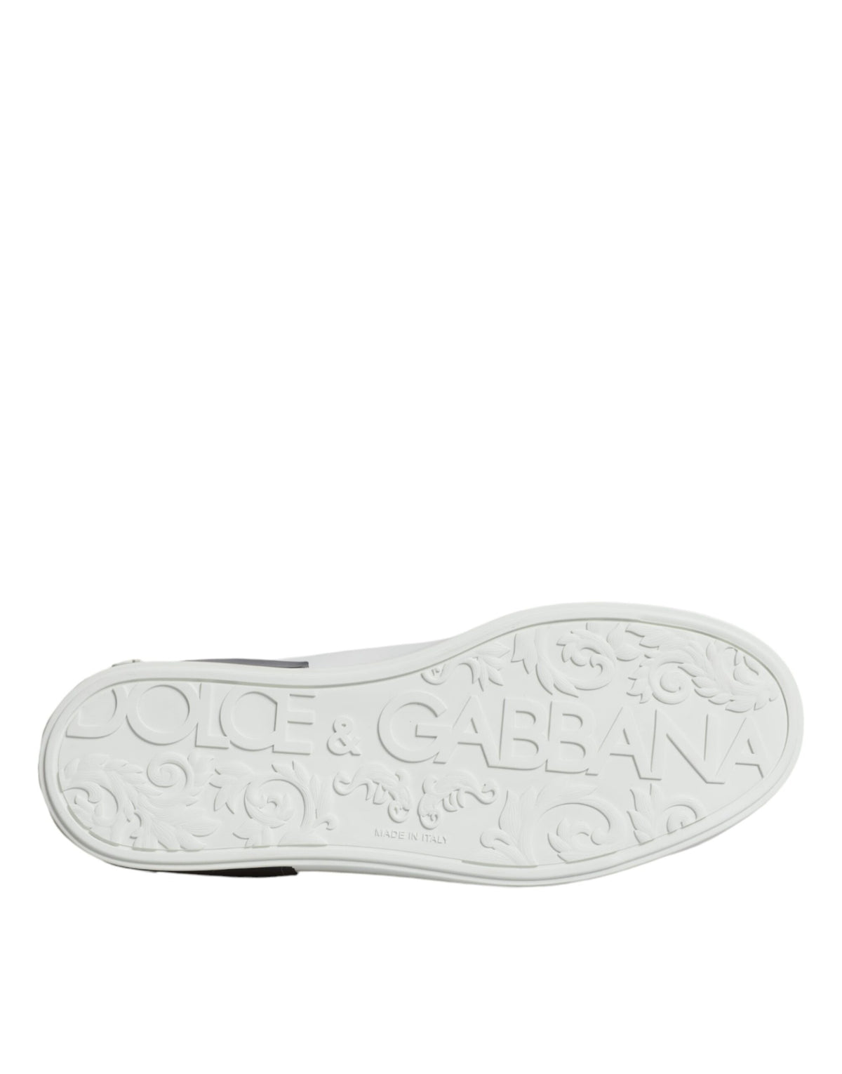 Dolce & Gabbana Portofino White Leather Logo Sneakers