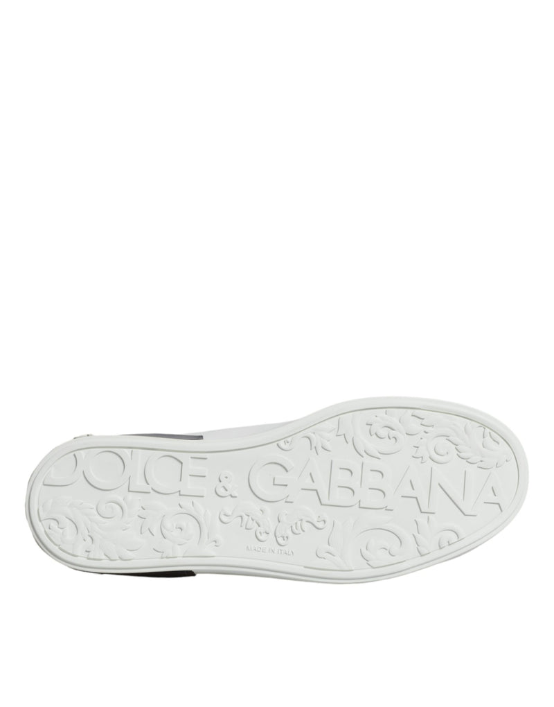 Dolce & Gabbana Portofino White Leather Logo Sneakers