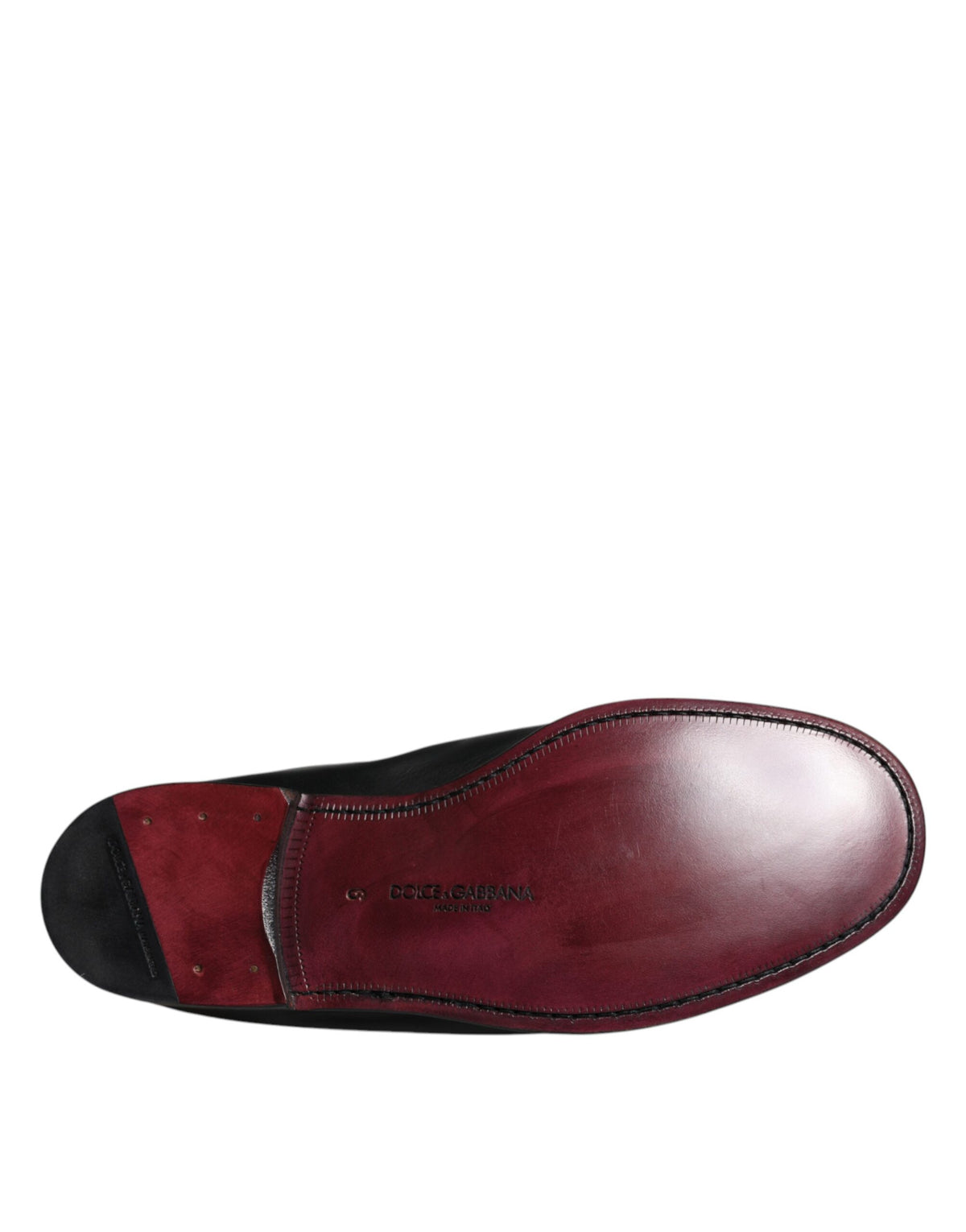 Dolce & Gabbana Black Logo Embroidered Leather Loafers for Men