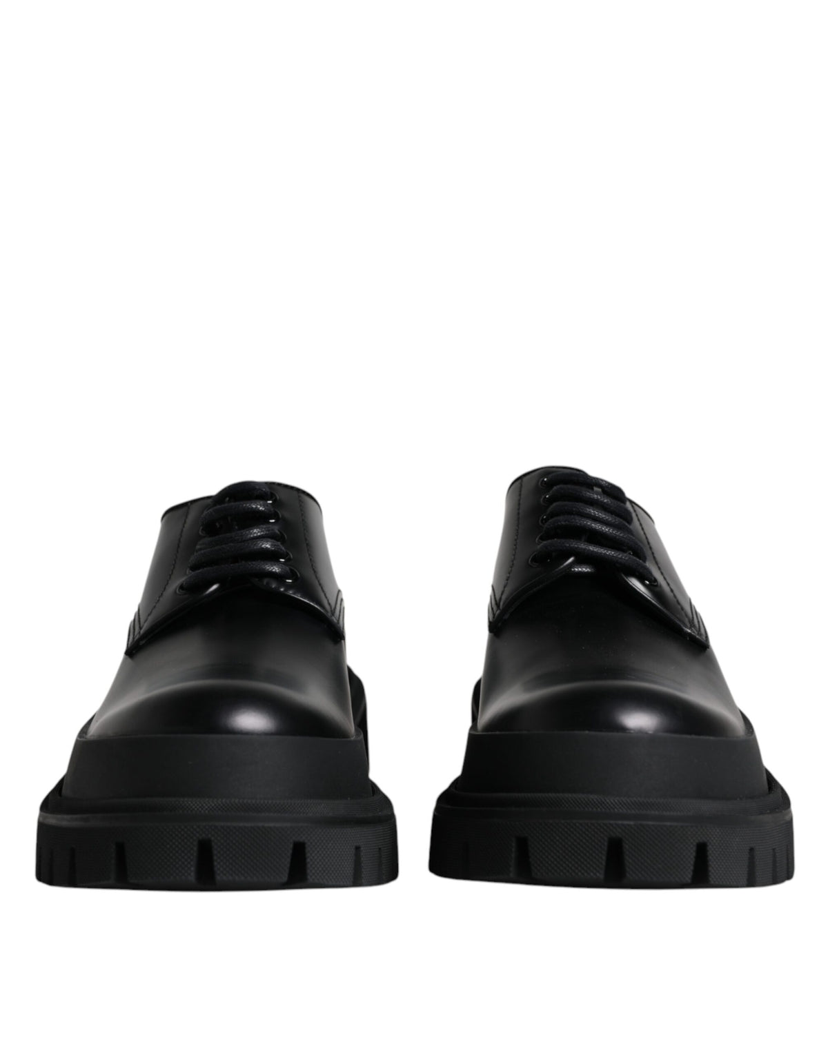 Dolce & Gabbana Black Leather Lace Up Derby Dress Shoes