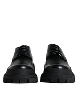 Dolce & Gabbana Black Leather Lace Up Derby Dress Shoes