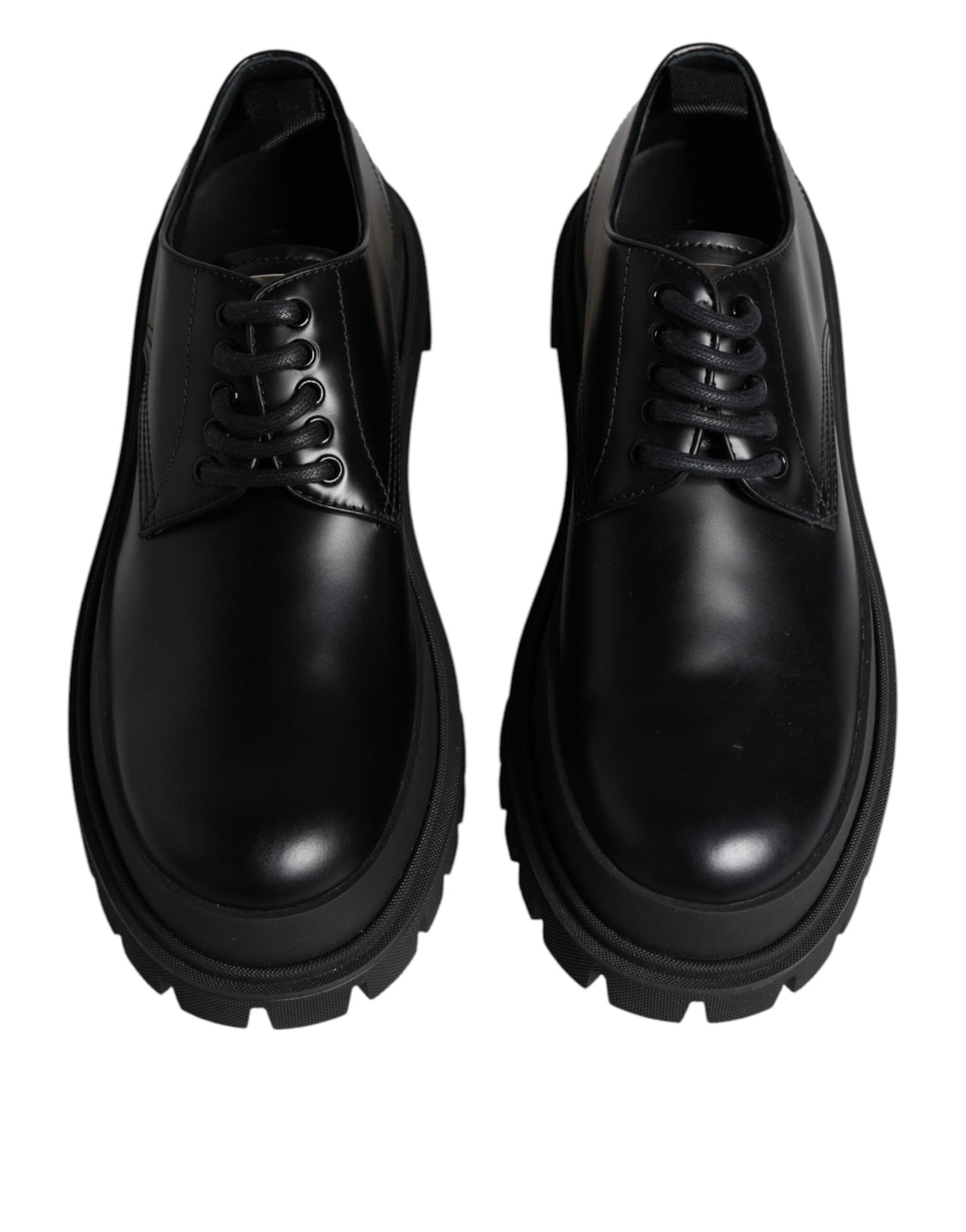Dolce & Gabbana Black Leather Lace Up Derby Dress Shoes