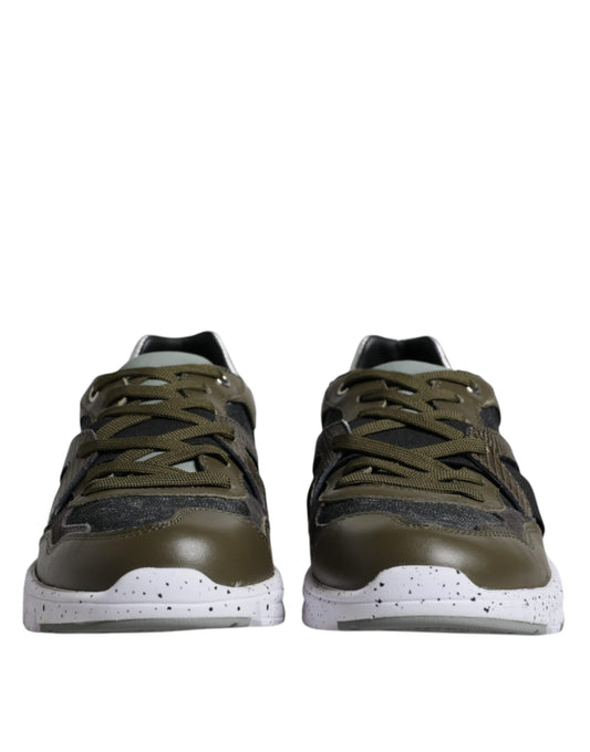 Dolce & Gabbana Multicolor Canvas Leather Low Top Sneakers