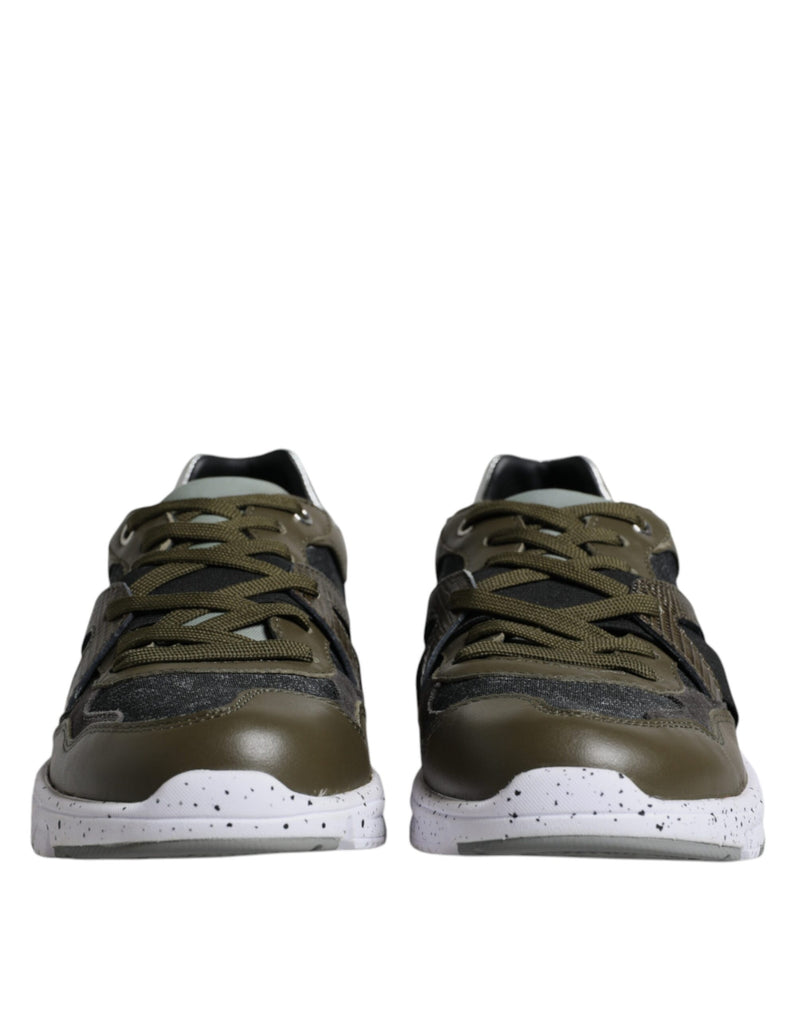 Dolce & Gabbana Multicolor Canvas Leather Low Top Sneakers