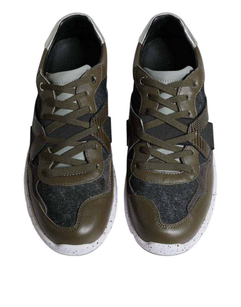 Dolce & Gabbana Multicolor Canvas Leather Low Top Sneakers