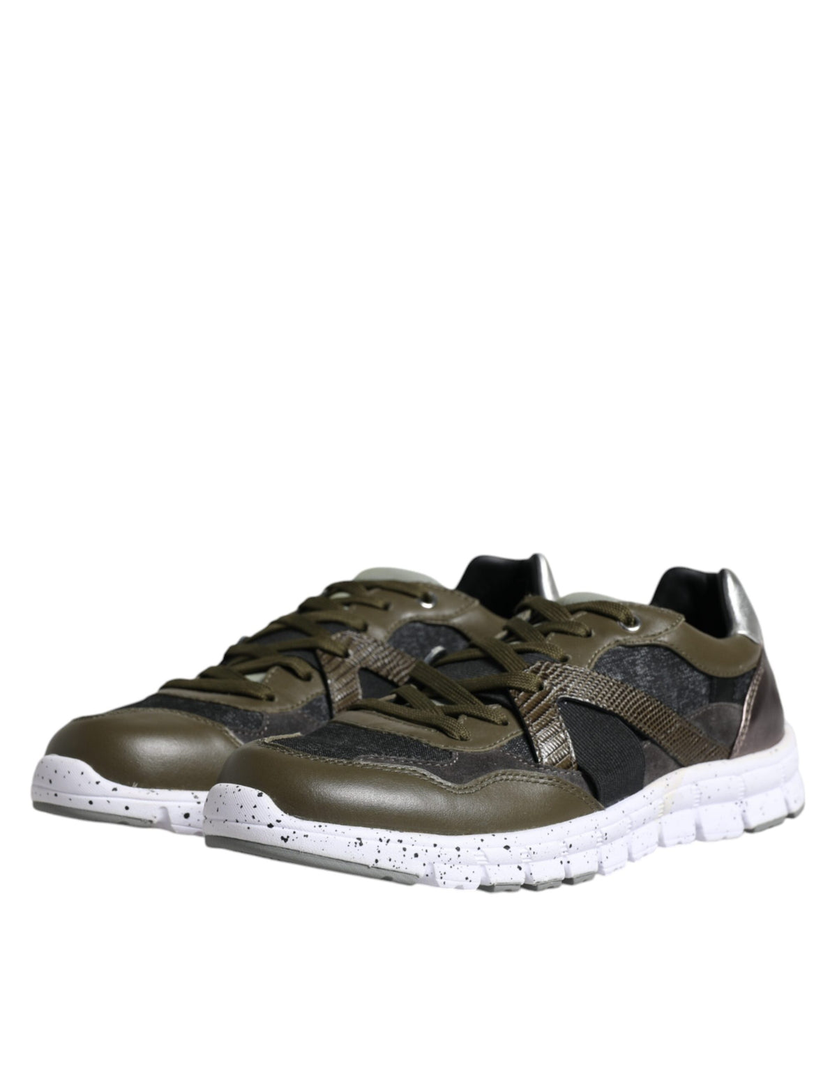 Dolce & Gabbana Multicolor Canvas Leather Low Top Sneakers