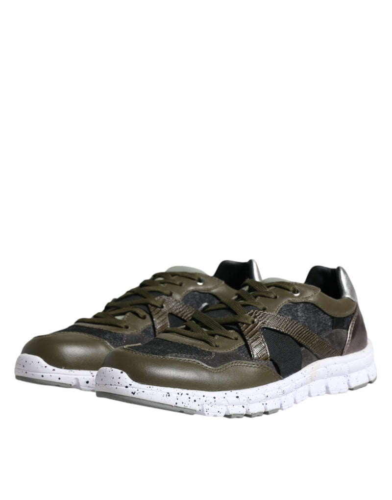 Dolce & Gabbana Multicolor Canvas Leather Low Top Sneakers