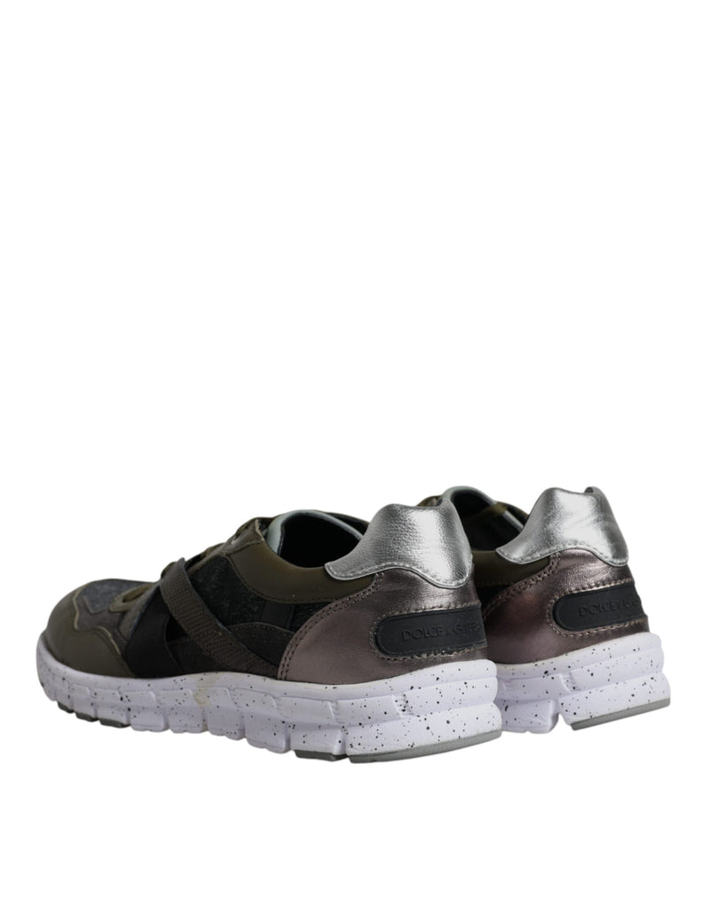 Dolce & Gabbana Multicolor Canvas Leather Low Top Sneakers