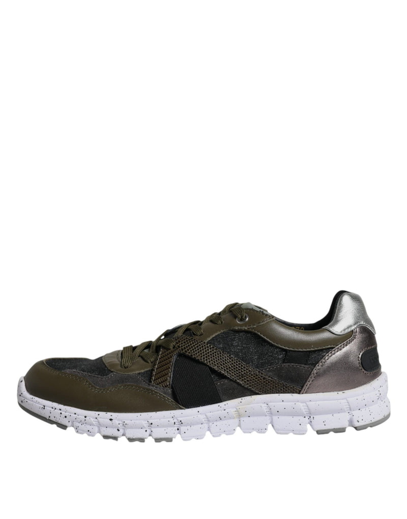 Dolce & Gabbana Multicolor Canvas Leather Low Top Sneakers