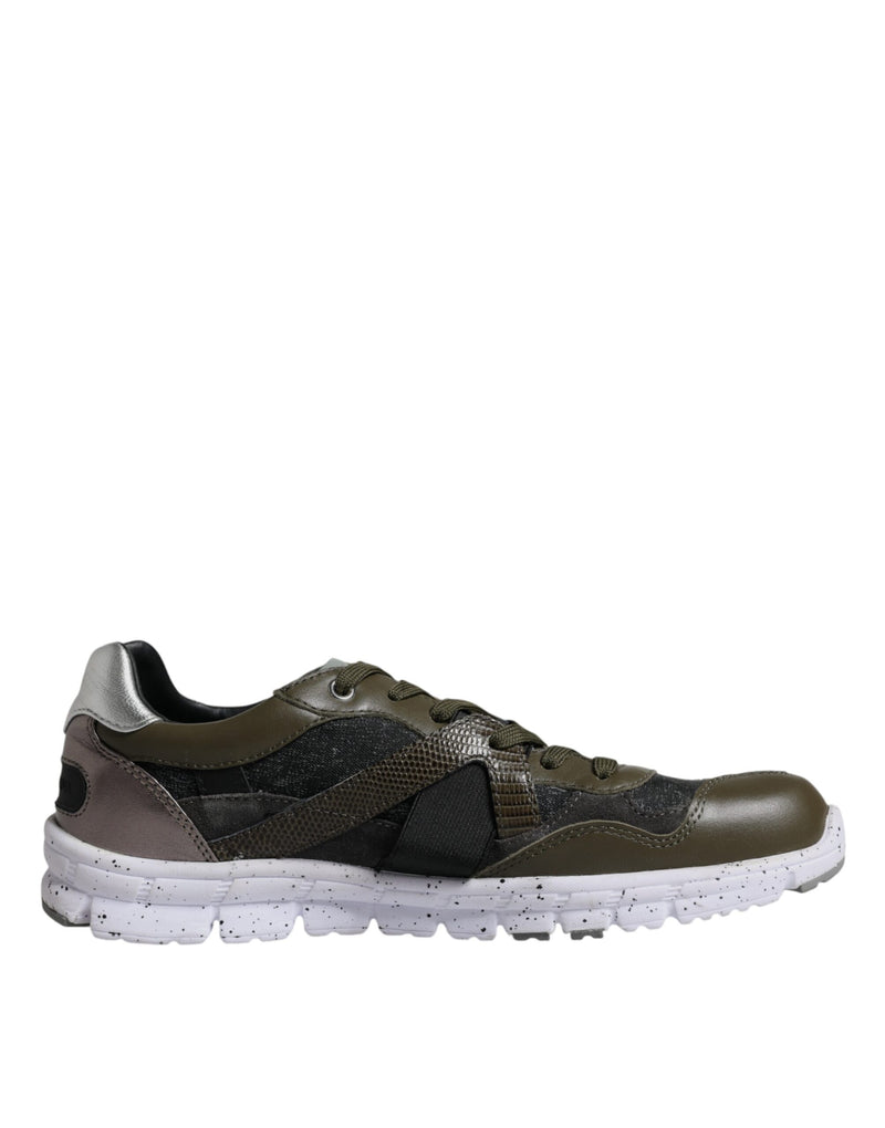 Dolce & Gabbana Multicolor Canvas Leather Low Top Sneakers