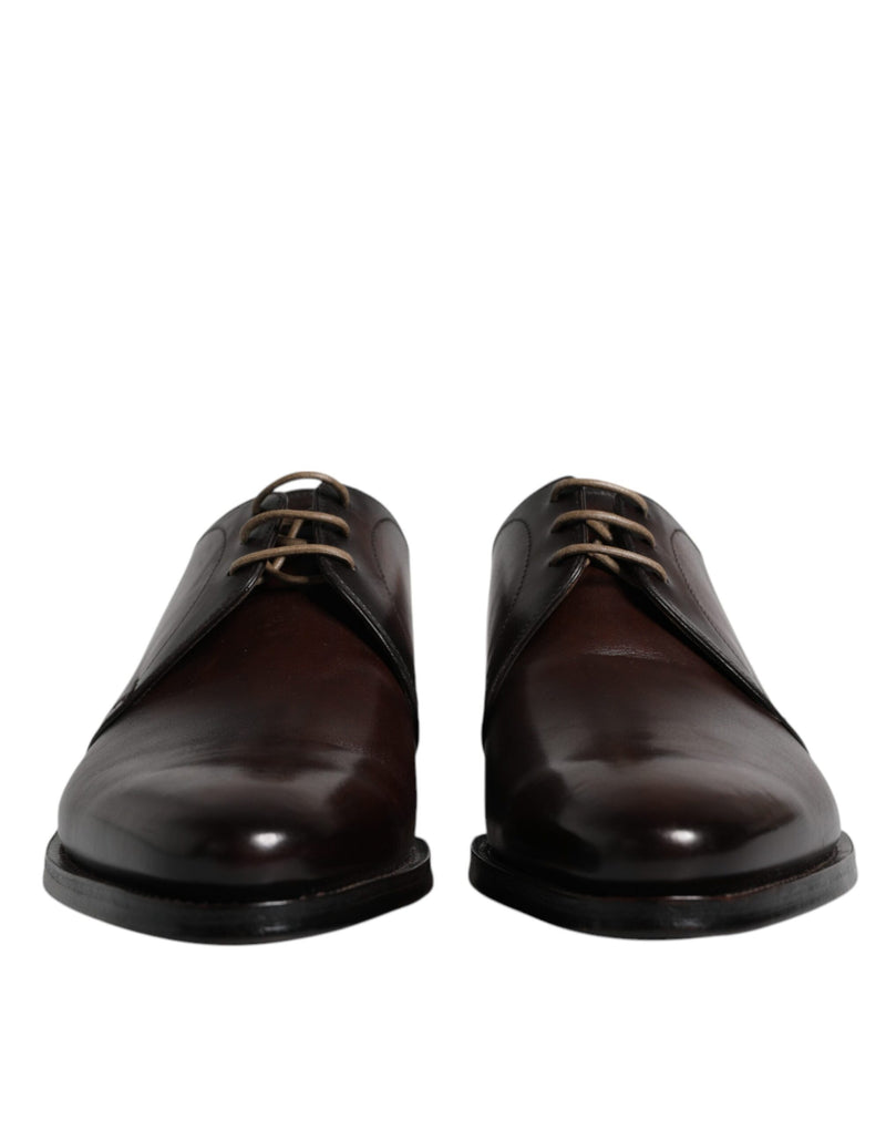 Dolce & Gabbana Black Leather Lace Up Derby Formal Shoes