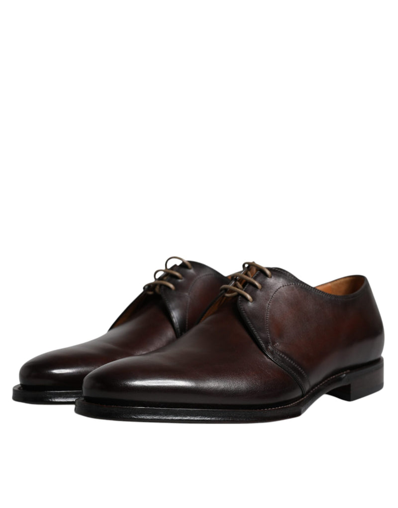 Dolce & Gabbana Black Leather Lace Up Derby Formal Shoes