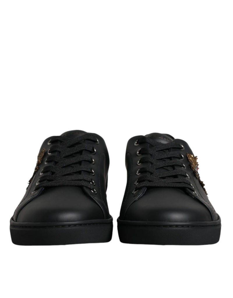 Dolce & Gabbana Black London Sacred Heart Men Sneakers