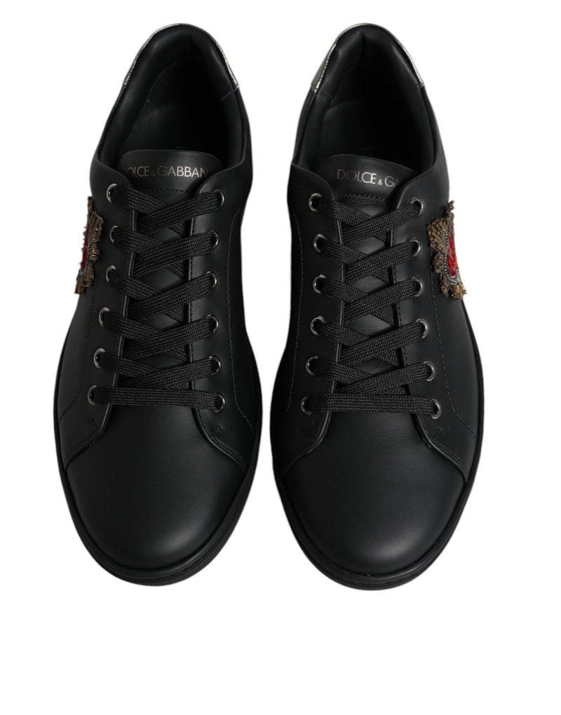 Dolce & Gabbana Black London Sacred Heart Men Sneakers