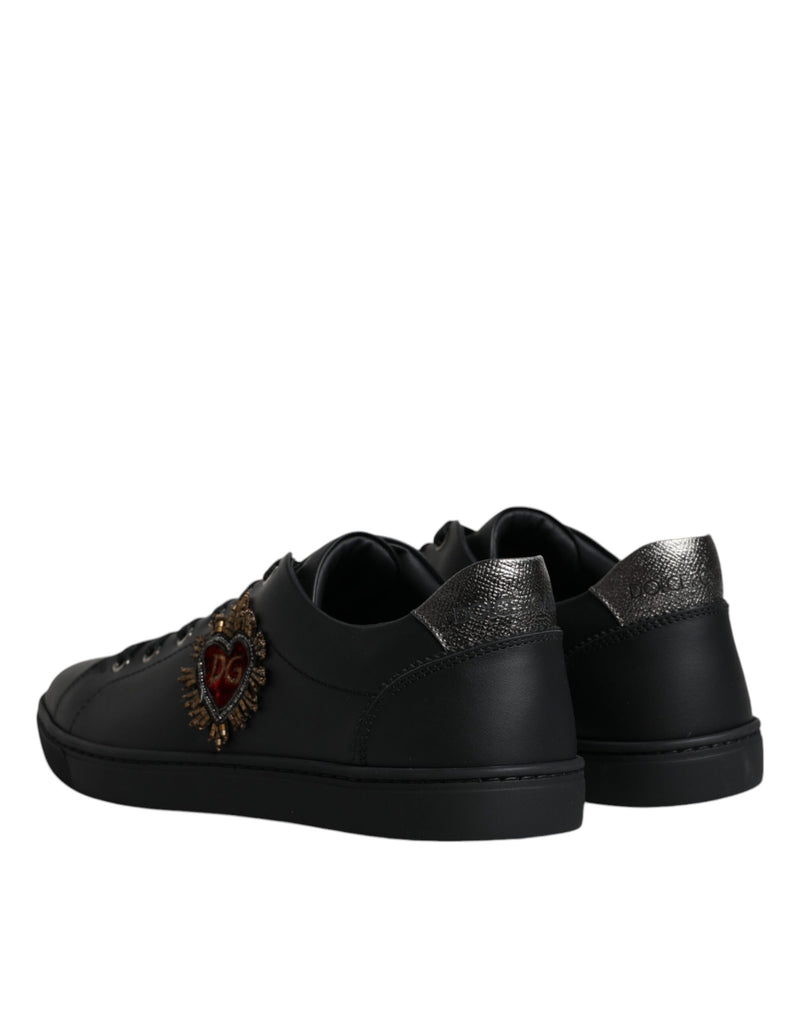 Dolce & Gabbana Black London Sacred Heart Men Sneakers